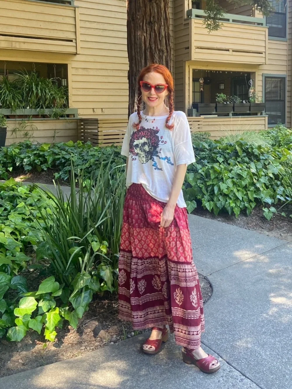 Raga crop top and tiered skirt set size small
